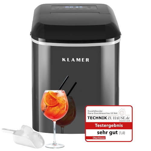 Eiswürfelbereiter mit 2,1 Liter Kapazität, Timer, Zeitvorwahl Selbstreinigung, 15 kg/Tag