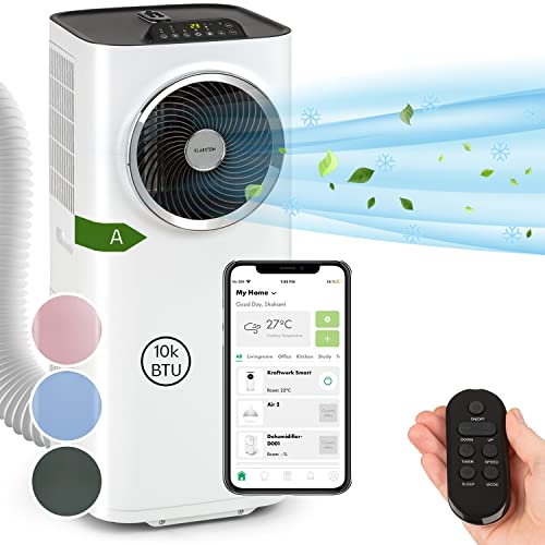 5-in-1 Klimagerät mit Kühlung, Entfeuchtung, Ventilation, Luftreinigung & Nachtmodus. Mit App & Fernbedienung, Entfeuchtungsleistung von 0,9 l/h & leisen 48dB.