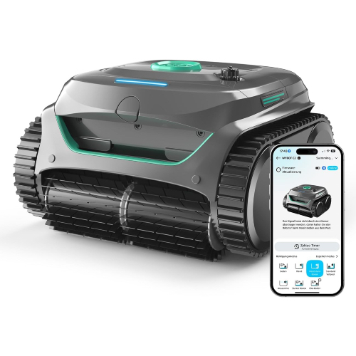 Kabelloser Poolsauger geeignet für Pools bis 150m² mit Boden-, Wand- und Wasserlinienreinigung, App