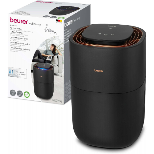 Kaltverdunstungs-Luftbefeuchter mit 300ml/h Befeuchtungsleistung, für Räume bis 45qm, Nachtmodus, Automatikmodus, 9-h-Timer