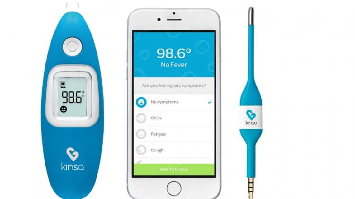 Das Kinsa Smart Thermometer mit SmartphoneSchnittstelle