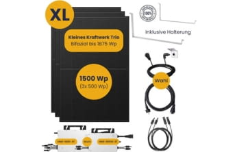 Kleines Kraftwerk XL Trio Flachdach Komplettpaket (1500Wp+) Bifazial