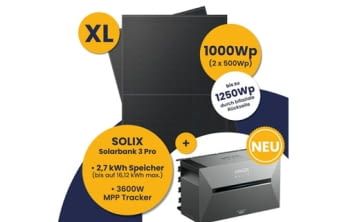 Anker Solarbank 3 E2700 Pro und Kleines Kraftwerk XL 1000Wp Duo mit optionaler Halterung