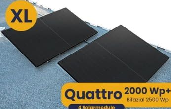 Kleines Kraftwerk XL Quattro Flachdach Komplettpaket (2000Wp+) Bifazial