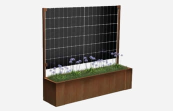 Solarpflanzkasten 420/400 Cortenstahl bifazial