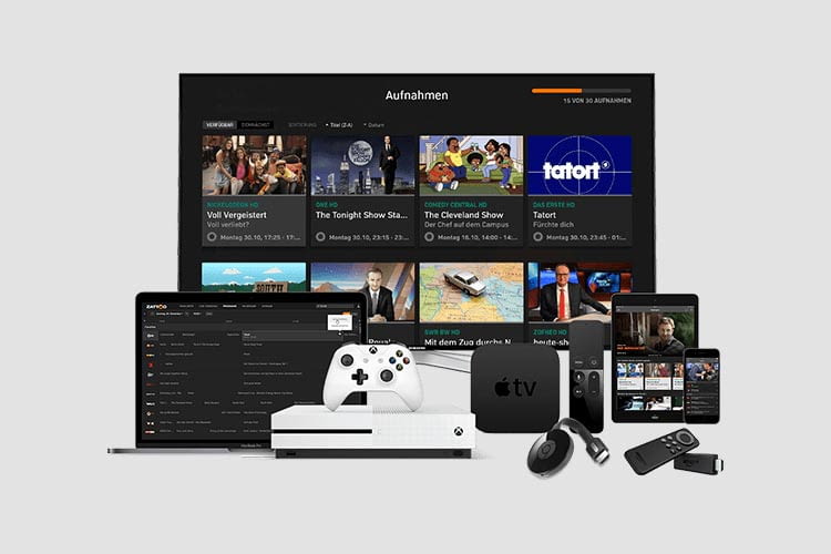 Zattoo ist z.B. über einen Apple TV oder eine Xbox One abrufbar