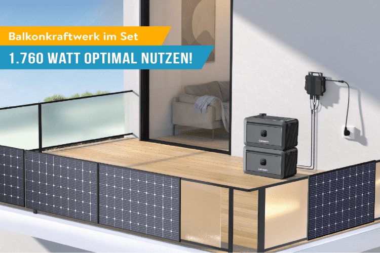 Das Balkonkraftwerk Set mit Speicher bei Ac Tec günstig sichern