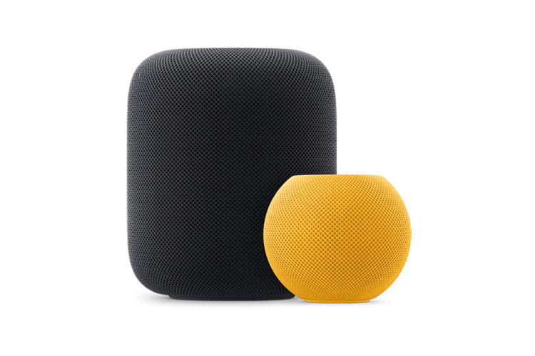 Apple HomePod 2 ist deutlich größer als HomePod Mini (rechts)