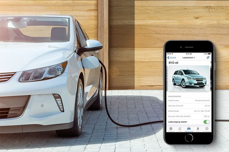 Über eine App könnenNutzer HERMINE mitteilen, wann der Akku des Elektroautos geladen sein soll