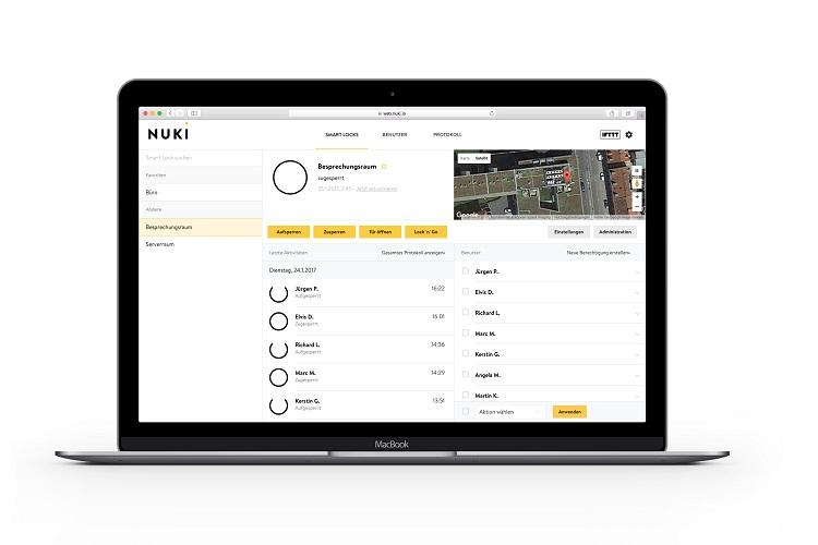 Mit Nuki Web lassen sich smarte Schlösser steuern