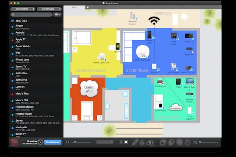 Spot Maps App - Darstellung für Smart Home Netzwerke