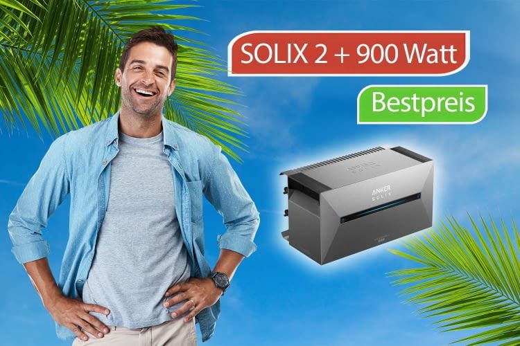 In diesem Deal gibt es die SOLIX 2 Pro mit 900 Watt PV-Komplettset günstig wie nirgends sonst