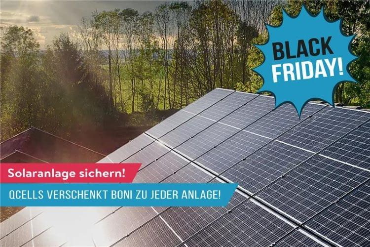 Bei Qcells gibt es sogar auf Solaranlagen Rabatte und Geschenke in der Black Week