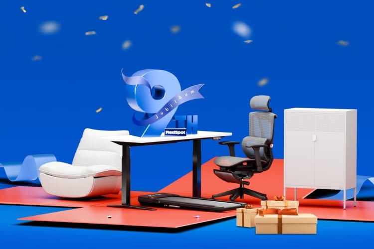 Beim FlexiSpot Jubiläum gibt es Hammer-Deals auf Büromöbel!