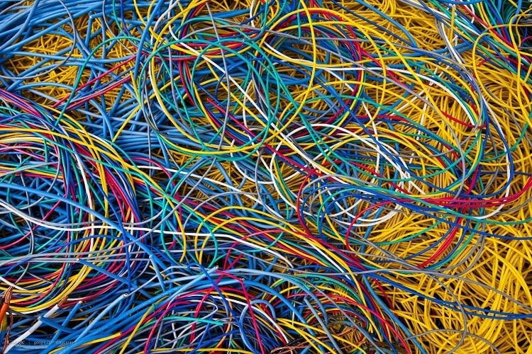 Kabel schließen im Google Brain CPU-Server zu Synapsen zusammen