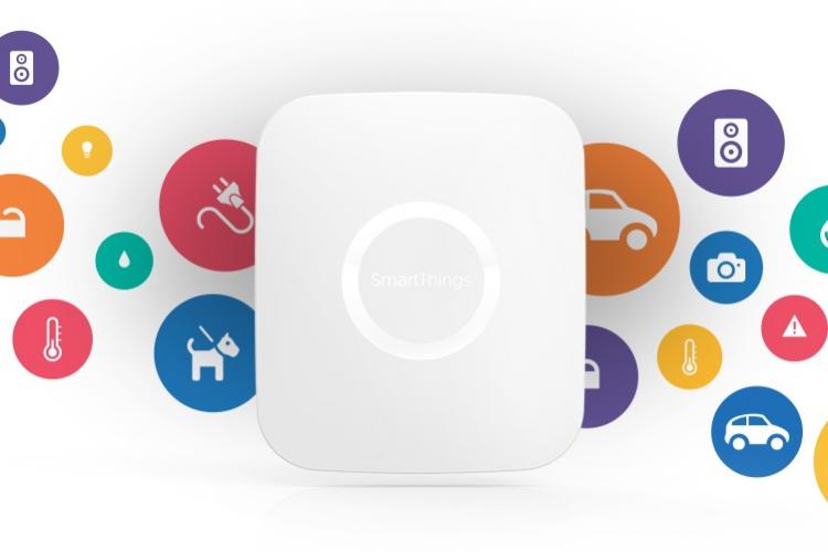 Abbildung des SmartThings Hub. Das Gehirn des Smart Home Systems