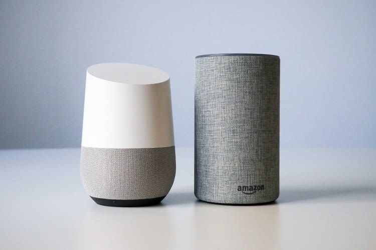 Sprachassistenten auf Wohnungssuche: Google Home und Home Mini sowie Amazon Echo und Echo Dot