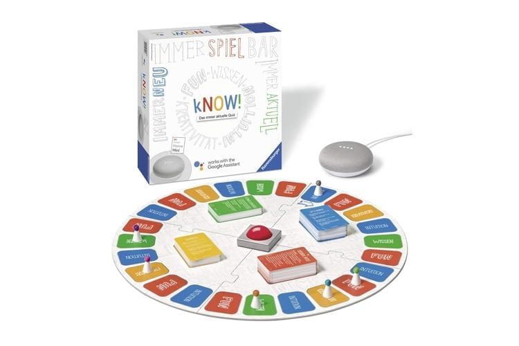 Heute können Sie 10 x ein Ravensburger kNOW!-Quiz samt Google Home Mini gewinnen