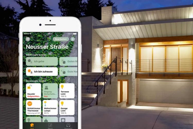 Mehrere steuerbare Smart Home-Geräte in der App von Apple HomeKit