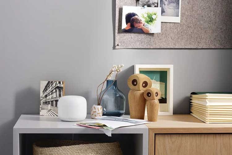 Die Google Nest Wifi Zugungspunkte sind gleichzeitig ein vollwertige Google Home Lautsprecher