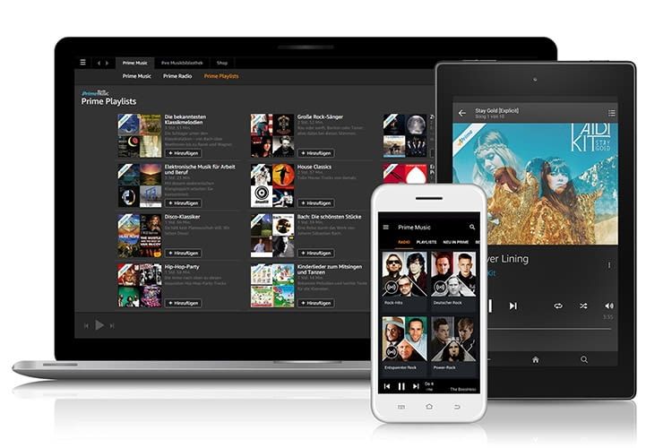 Amazon Music lässt sich auf Smart Phone, Computer, Tablet und via Web nutzen