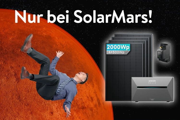 Bei SolarMars wartet ein verrückt guter Deal mit einem 2.000 Watt Balkonkraftwerk + Anker SOLIX 3 Pro Speicher