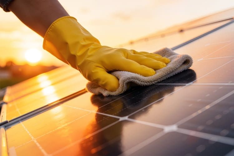 Die Module von Balkonkraftwerken sollten regelmäßig gereinigt werden, damit die Stromgewinnung effizient bleibt