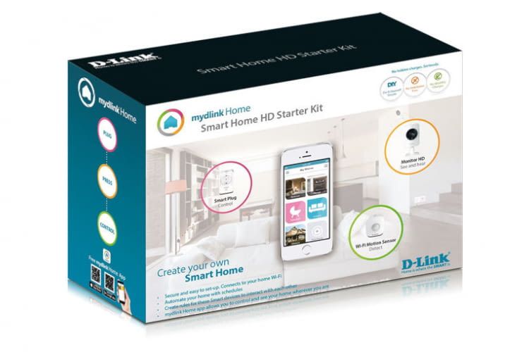 mydlink Home Smart Home System. Abbildung des mydlink Home Starter Kit