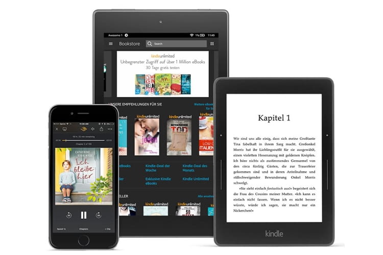 Kindle Unlimited-Inhalte auf Kindle oder per Kindle-App auf Smartphone und Tablet abrufen