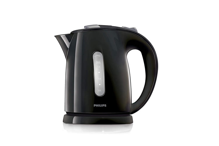 Der Philips HD4646/20 Serie Wasserkocher fasst 1,5 Liter und ist in weiß oder schwarz erhältlich