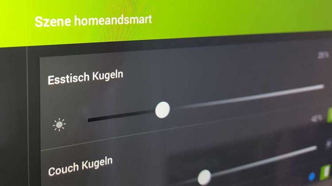 Individualisierte Einstellungen: home&smart-Szene mit dem iPad erstellt