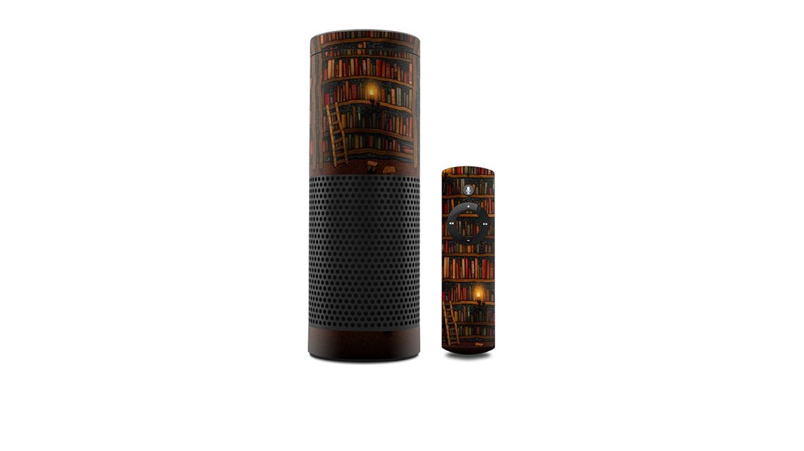 amazon-echo-skin-bibliothek-buecher