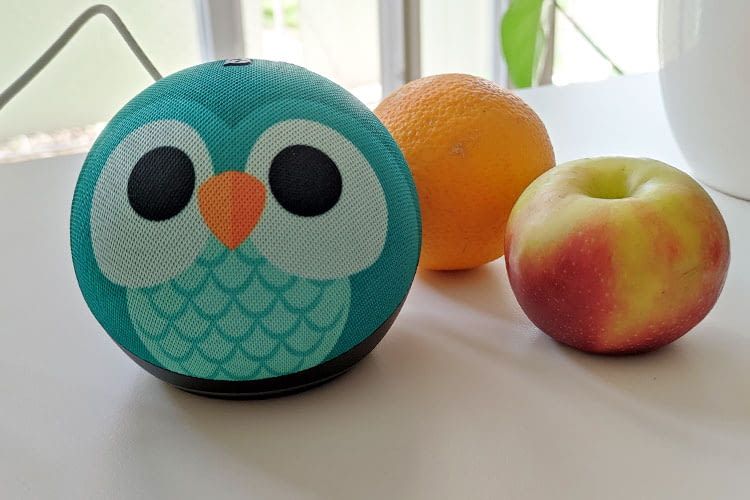 Den Echo Dot der 5. Generation gibt es auch als Kids Edition mit buntem Eulen- oder Drachenmotiv