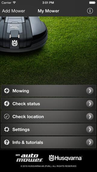 Abbildung der Husqvarna My Automover App für iOS