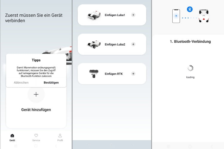 Die App dieses Mähroboters ist sehr übersichtlich gestaltet