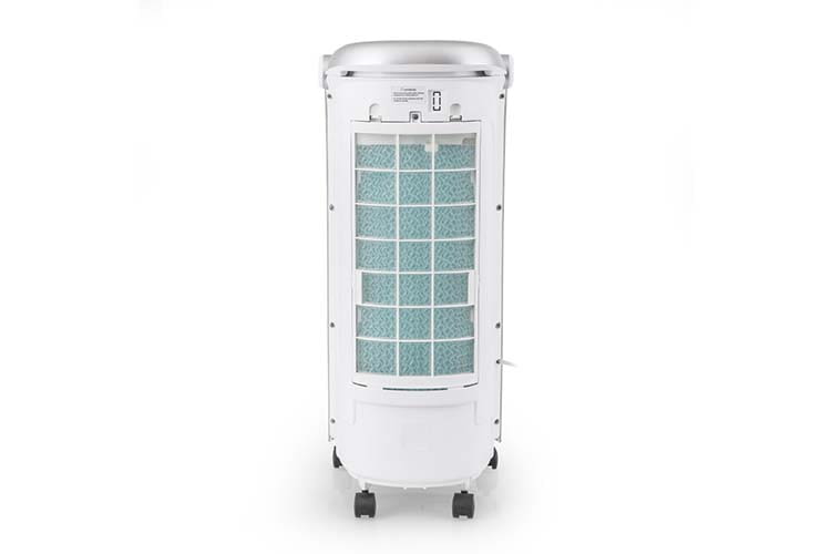 Trotec Aircooler PAE 25 - die Verdunstungslamellen sind auf der Rückseite hinter dem Luftfilter angebracht