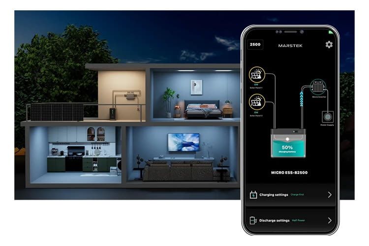 Über die Marstek App lässt sich die Energieversorgung einfach managen