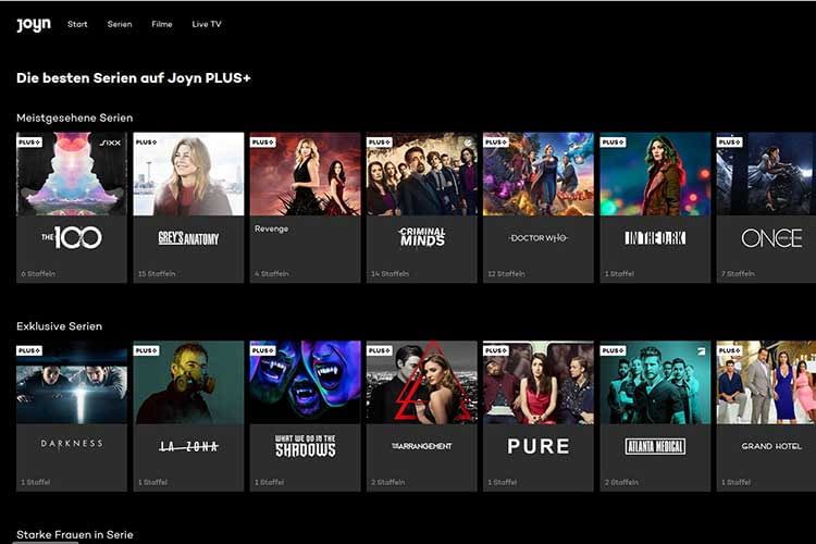 Joyn Plus+ bietet eine große Auswahl an Serien - perfekt für ein Bingen Wochenende