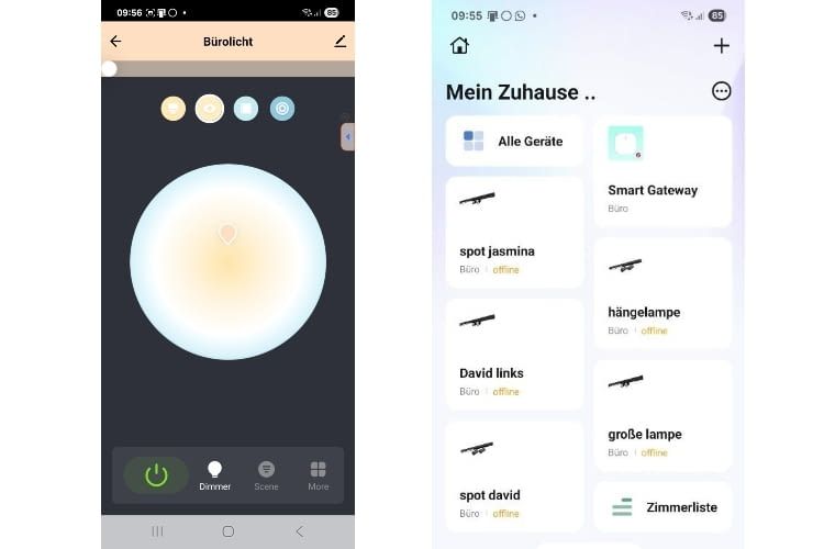 Das Lichtsystem wird über die tuya Smart Home App gesteuert
