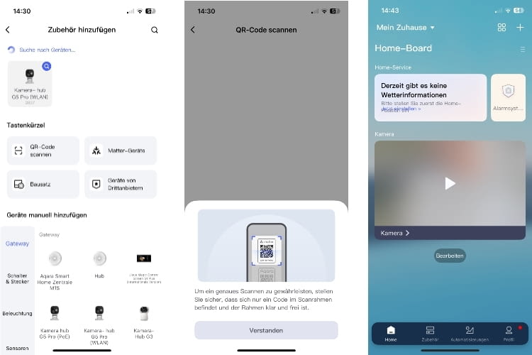 Die Einrichtung in der Aqara App war sehr einfach und schnell erledigt
