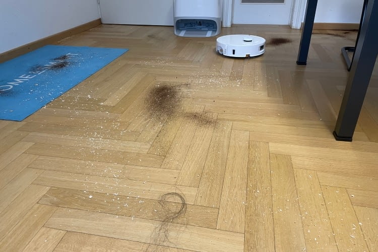 Beim Saugtest musste der Qrevo Curv 2 Flow ordentlich Schmutz aufsaugen