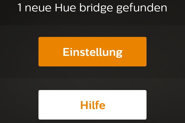 Die Philips Hue Smartphone-App erkennt die Hue Bridge automatisch
