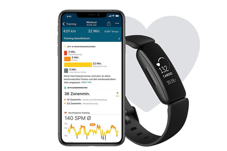 Mit dem Fitbit Inspire 2 Fitness-Armband lassen sich zahlreiche Werte tracken und auswerten