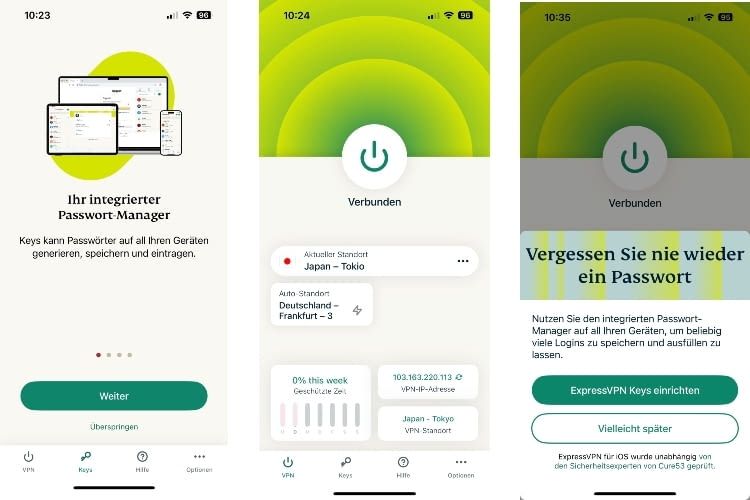ExpressVPN verfügt außerdem auch über einen Virtual Key Manager