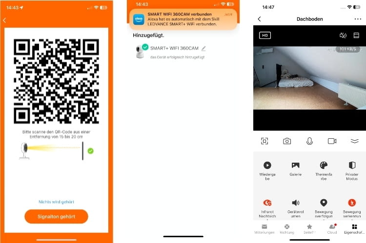Die Einrichtung in der App war schnell und einfach