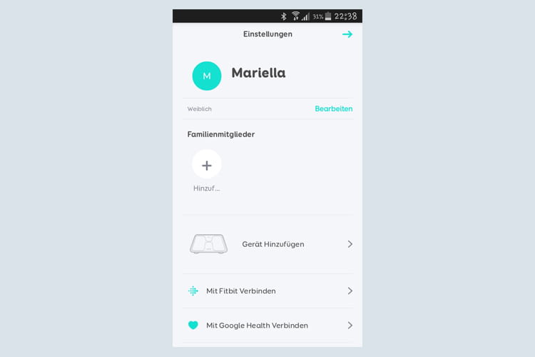Wer mag, kann noch weitere Gesundheitsgadets mit der Bluetooth-Waage vernetzen