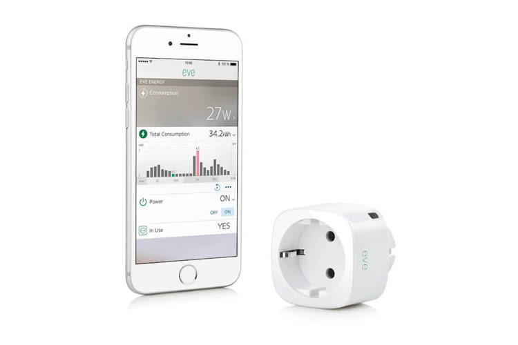 Auf der iOS App für iPhone und iPad wird der genaue Stromverbrauch von Eve Energy angezeigt