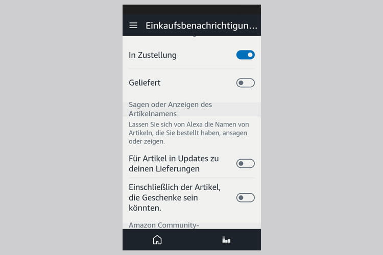 In der Alexa App lässt sich festlegen wann und wie Echos Benachrichtigungen wiedergeben sollen