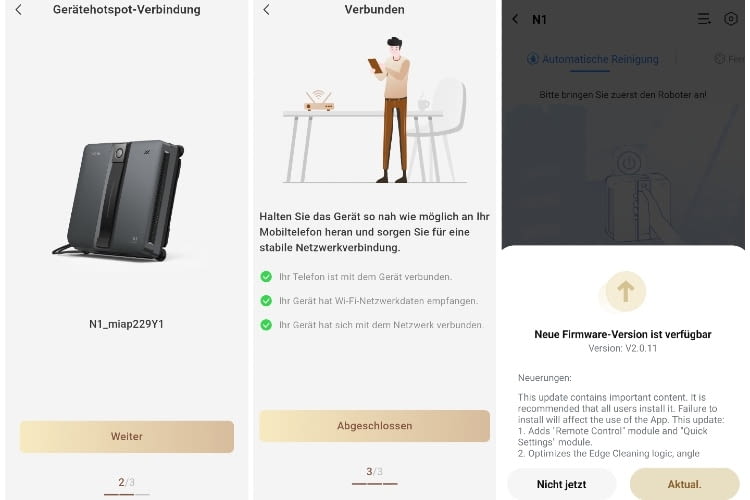 F&uuml;r die Einrichtung der App muss ein Nutzerkonto angelegt und das Ger&auml;t mit dem Smartphone verbunden werden.