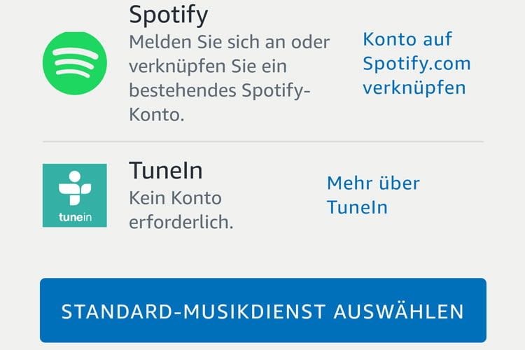 Spotify als Standard-Musikdienst festlegen